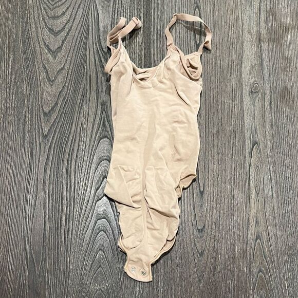 NWOT Skims Seamless Sculpt Brief Bodysuit Sleeveless Scoopneck Stretch Cream S/M - Picture 4 of 4